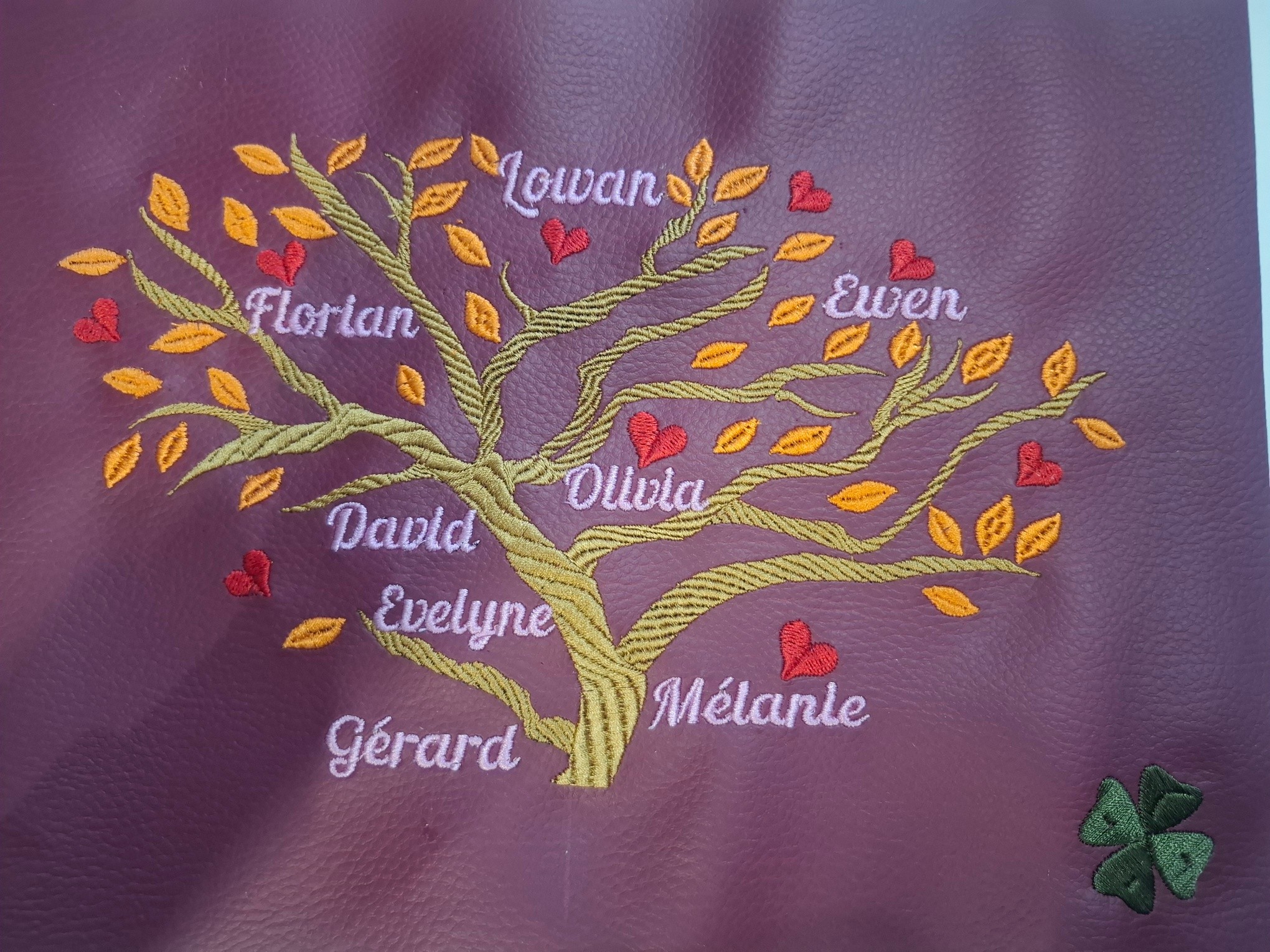Cadre brodé arbre de vie décoration 1