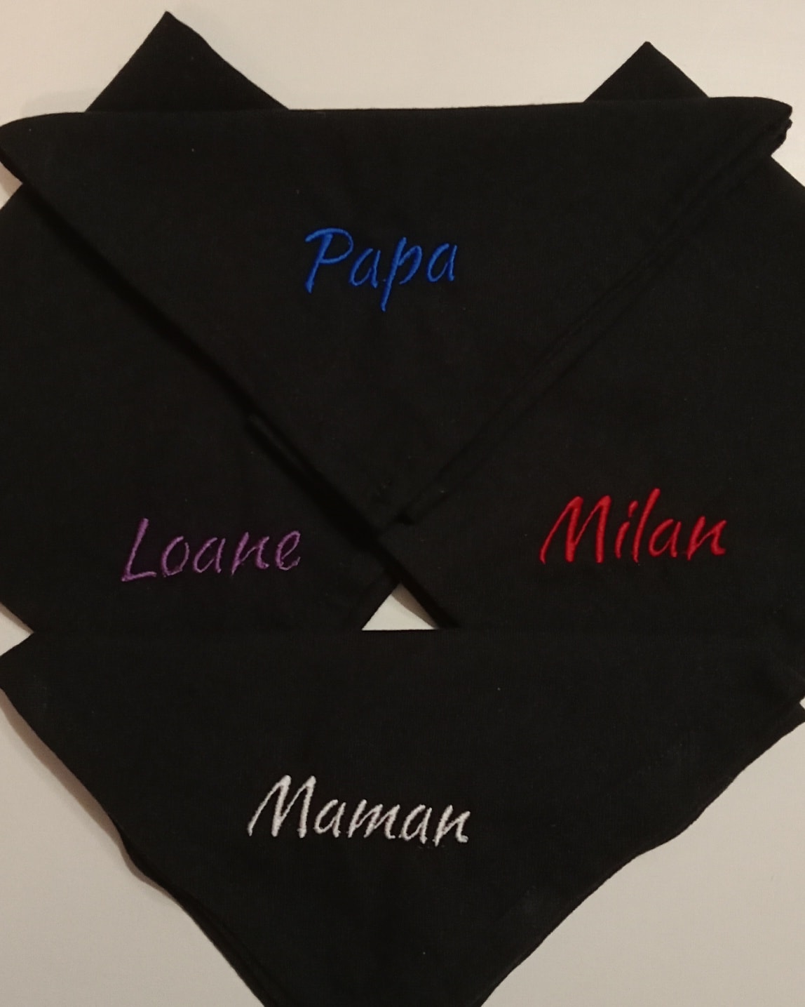 serviette de table brodée mariage 2