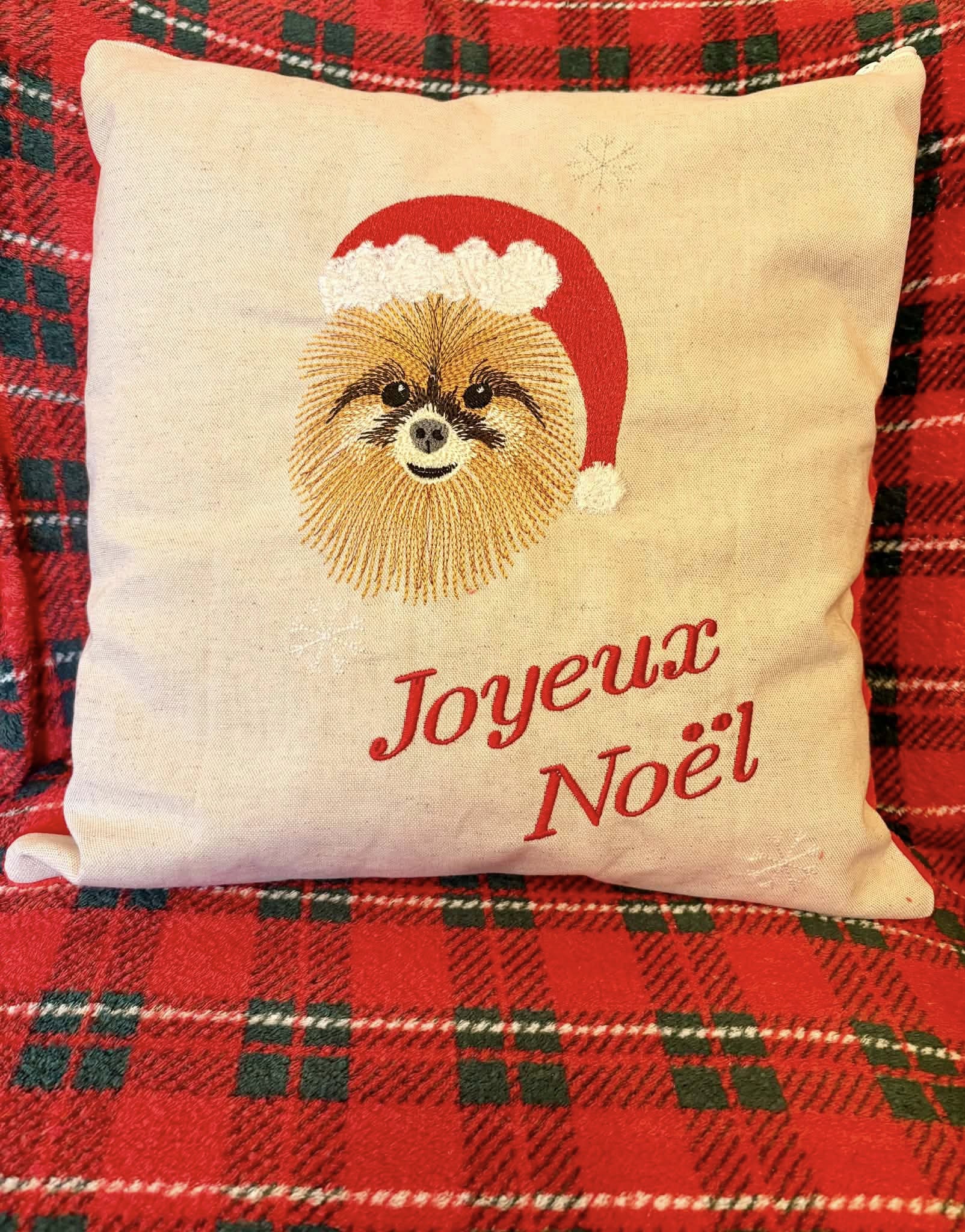 Portrait chien noël brodé 4